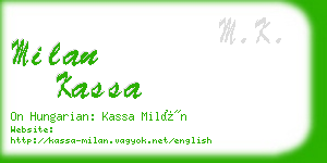 milan kassa business card